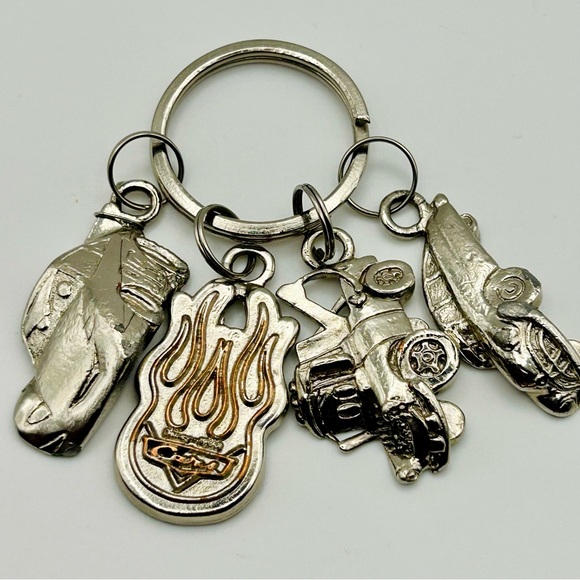 Silver Disney Pixar Collectors Cars Keychain with Charms - Picture 5 of 6